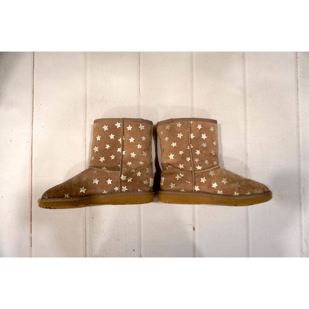 Ugg Brown Suede Star Print Girls Boots – Size 2 - Picture 5 of 13